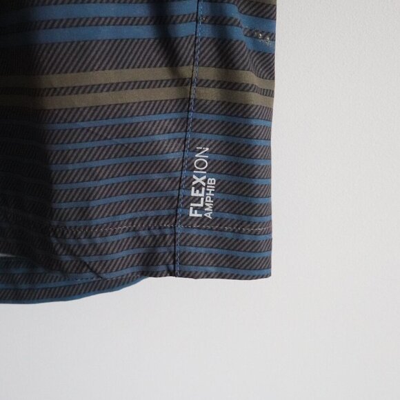 Eddie Bauer Men's Sz L Flexion Amphib Striped Casual Outdoor Swim Shorts - Picture 9 of 11